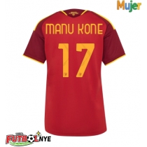 Camiseta AS Roma Manu Kone #17 Primera Equipación para mujer 2026-27 manga corta